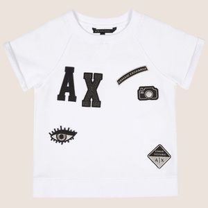 Armani Exchange Girls Logo Patch Raglan Top